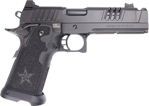 Staccato XC 2011 Pistol 11-1400-000100, 9mm, 5" Compensated, DLC Black Finish, Tac Texture Grips, 17 Rds