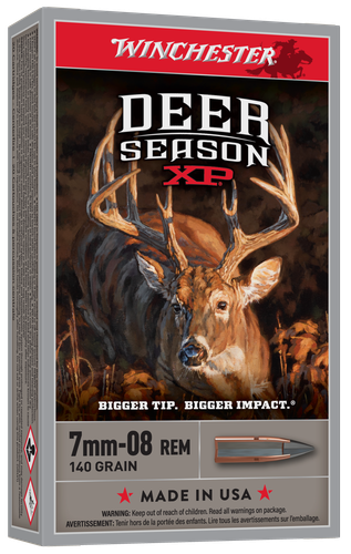 Winchester Deer Season XP Rifle Ammunition X708DS, 7mm-08 Remington, Extreme Point, 140 GR, 2800 fps, 20 Rd/Bx
