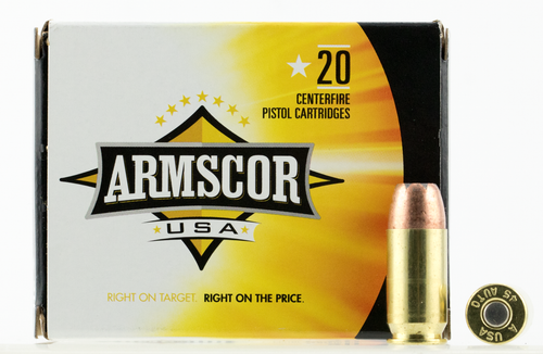 Armscor Pistol Ammunition AC45A-10N, 45 ACP, Jacketed Hollow Point, 230 GR, 830 fps, 20 Rd/bx