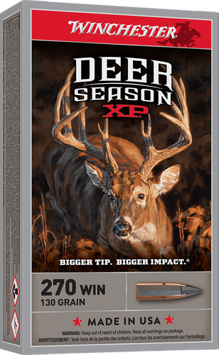 Winchester Deer Season XP Rifle Ammunition X270DS, 270 Winchester, Extreme Point Polymer Tip, 130 GR, 3060 fps, 20 Rd/bx