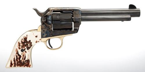 Taylors 1873 Cattleman Revolver 200074, 45 Long Colt, 5.5in, Imitation Stag Grips, Casehardened Steel, 6 Rds