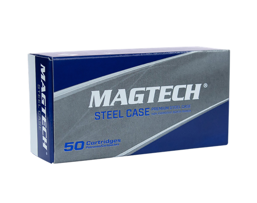 Magtech Steel Case Pistol Ammunition 9AS, 9mm, Full Metal Jacket (FMJ), 115 GR, 1135 fps, 50 Rd/bx