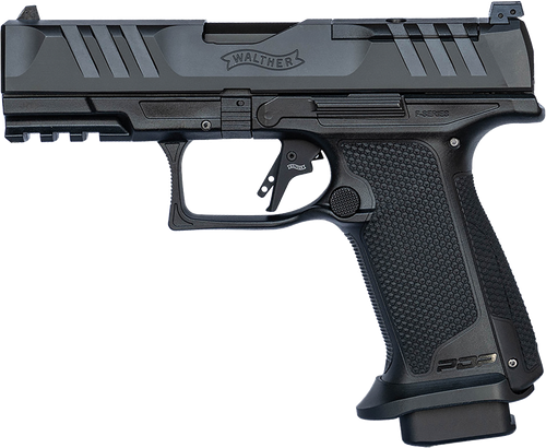 Walther PDP F-Series Pro Optic Ready Pistol 4796040, 9mm Luger, 4in, Medium Backstrap Grips, Black Finish, 18 Rds