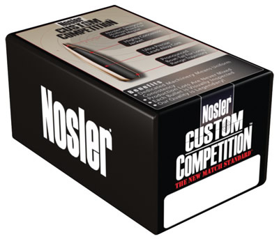 Nosler Custom Competition Hollow Point Bullet 30 Caliber 190 Grain 100 Per Box (53412), Not Loaded