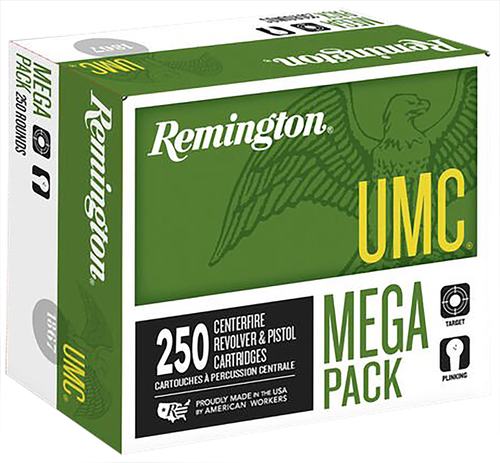 Remington UMC Handgun Ammunition Mega Pack L9MM3A, 9mm, Metal Case (MC), 115 GR, 1135 fps, 250 Rd/b
