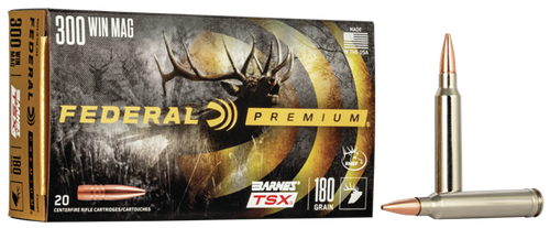 Federal Premium Vital-Shok Rifle Ammunition P300WP, 300 Winchester Mag, Barnes Triple Shock X-Bullet, 180 GR, 2960 fps, 20 Rd/bx