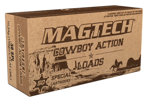 Magtech Sport Cowboy Action Cartridges 38L, 38 Special, Lead Flat Nose (FN), 158 GR, 800 fps, 50 Rd/bx