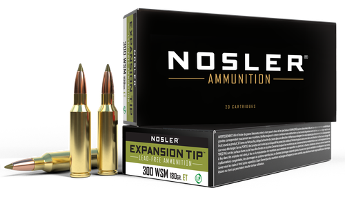 Nosler Trophy Grade Rifle Ammunition 40152, 300 WSM, E-Tip, 180 gr, 3000 fps, 20 Rd/Bx