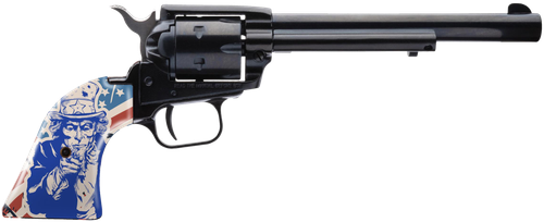Heritage Rough Rider Revolver RR22B6US09, 22 LR, 6.50", Ivory w/Red/Blue Uncle Sam Grips, Black Oxide Finish, 6 Rds