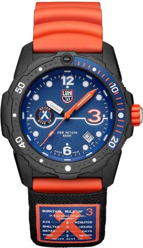 Luminox Bear Grylls Survival Sea Watch XB.3723.R3.1 Black Dial, Blue Figures, 42mm, Orange Rubber Band