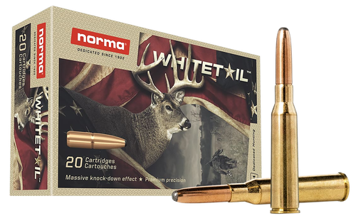 Norma Whitetail Rifle Ammunition 20177292, 7.7 Jap, Soft Point, 174 gr, 20 Rd/Bx