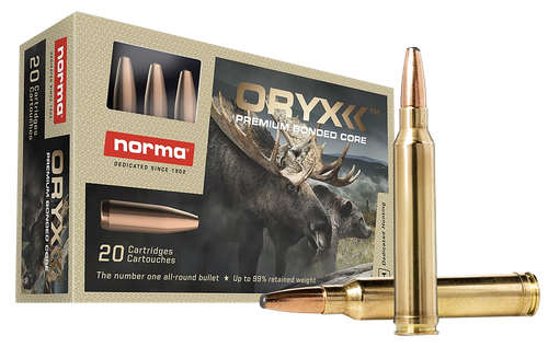 Norma Oryx Rifle Ammunition 20174762, 300 Win Mag, 180 gr, 2919 fps, 20 Rd/Bx