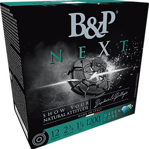 B&P Baschieri & Pellagri NEXT Clay Target Loads 12B18NX7, 12 Gauge, 2-3/4", 1 1/8oz, 1200 fps, #7.5 Lead Shot , 25 Rds/Bx