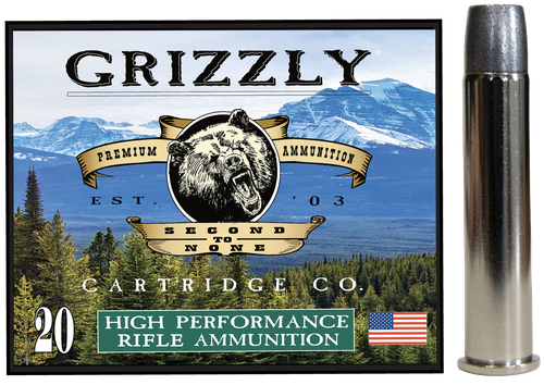 Grizzly Ammunition High Performance Rifle Ammunition GC45/70+P5, 45-70 Gov, Wide Long Nose Gas Check, 405 GR, 2050 fps, 20 Rd/bx