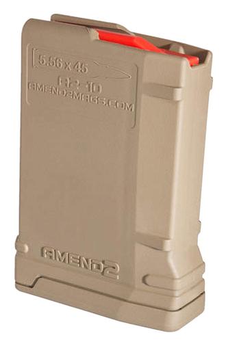 Amend2 AR-15/M16/M4 Magazine, 5.56 NATO/223 Rem, 10 Rounds, FDE, Detachable (556MOD2FDE10)