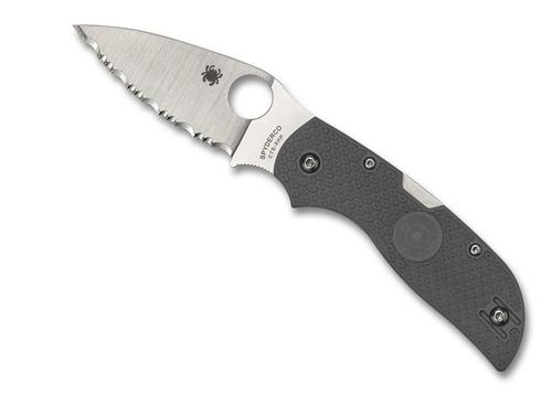 Spyderco Chaparral Folding Kinfe, Fully Serrated Edge, Gray Handle (C152SGY)