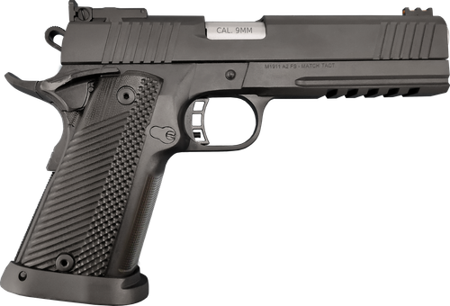 Rock Island Armory Pro Ultra Match Pistol 56645, 9mm Luger, 5in, Serrated Slide & Black G10 Grips, Black Parkerized Finish, 17 Rds