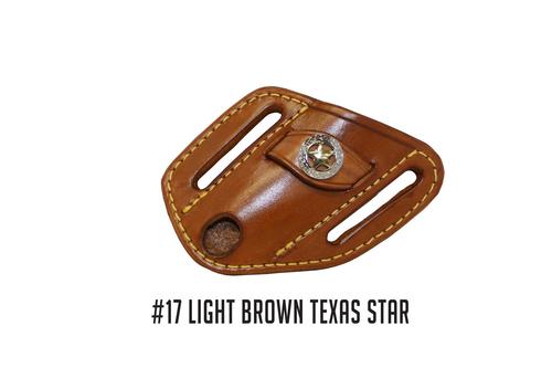 A&M Leatherwork Handmade Case Trapper Sheath, Light Brown, Texas Star (AMLW17LB)