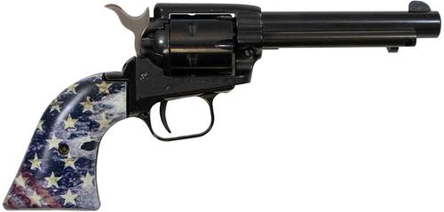 Heritage Rough Rider US Flag Revolver RR22B4US01, 22 LR, 4 3/4", US Flag Grip, Blue Finish, 6 Rd