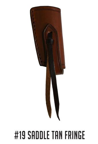 A&M Leatherwork Handmade Case Trapper Sheath, Saddle Tan, W/Leather Fringe (AMLW19LFST)
