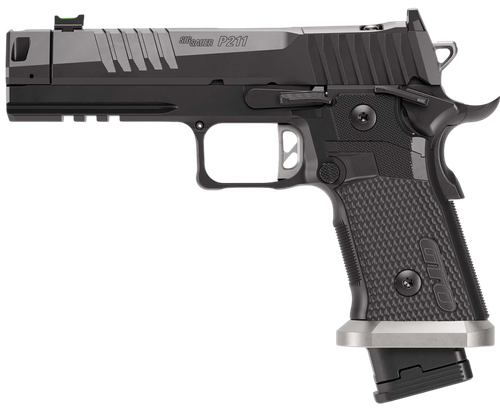 Sig Sauer P211-GTO Pistol 211F-9-GTO, 9mm, 4.4in Bull Barrel, Aluminum/G-10 Grips, MACH3D Compensator, 21 Rds