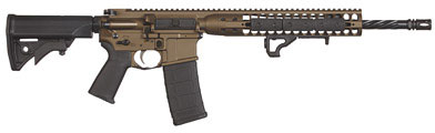 LWRC Individual Carbine Direct Impengement Rifle ICDIR5BB16, 5.56mm NATO, 16.1", LWRC Compact Stock, Burnt Bronze Finish