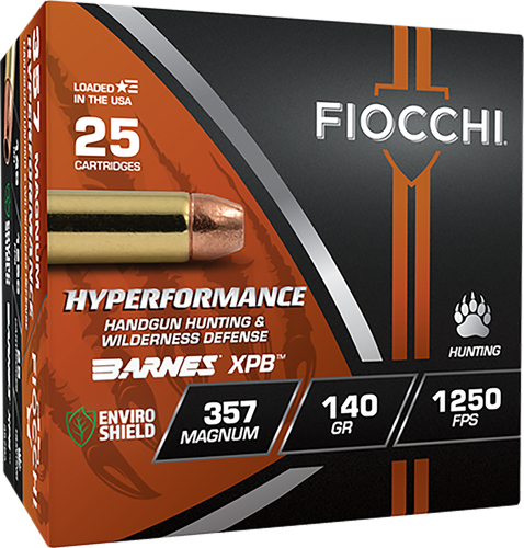 Fiocchi Hyperformance Rifle Ammunition 357BA, 357 Mag, XPB, 140 gr, 25 Rd/Bx