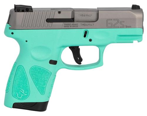 Taurus G2s SAO Pistol 1G2S939C, 9mm Luger, 3.20", Light Rail Frame, Polymer Grips, Cyan Finish, 7 Rds