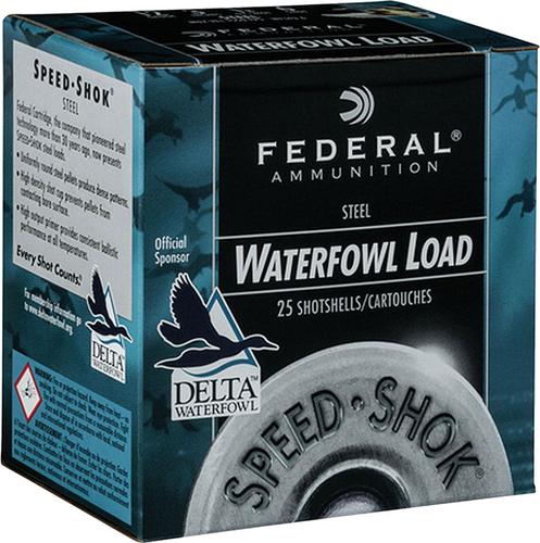 Federal Speed-Shok Steel Shotshells WF1452, 12 Gauge, 2-3/4", 1 1/8 oz, 1500 fps, #2 Shot, 25 Rds/bx