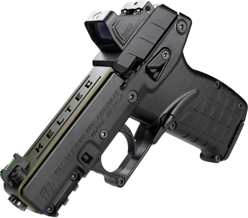 Kel-Tec P17 Pistol P17BGRNOPTIC, 22 LR, 3.80", Textured Grips, OD Green Finish, w/Viridian RFX-11 Green Dot, 16 Rds