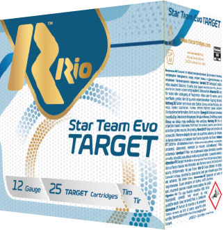 Rio Competition Star Team Target Shotshells STT24LT8, 12 Gauge, 2-3/4", 7/8 oz, 1200 fps, #8 Shot, 25 Rd/bx