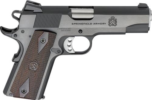 Springfield 1911 Garrison Pistol PX9417, 9mm, 4.25", Wood Grips, Blued Finish, 9 Rds