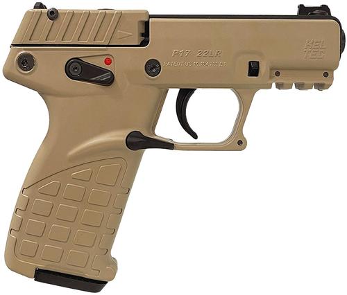 Kel-Tec P17 Pistol P17DS, 22 LR, 3.80in, Textured Grips, Desert Tan Finish, 16 Rds