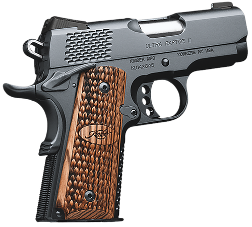 Kimber 3200150 Ultra Raptor II Pistol - .45 ACP, 3 in Barrel, Amb. Safety, Aluminum Frame, Matte Black Oxide Slide, 7 Rd