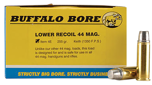 Buffalo Bore Handgun Ammunition 4E/20, 44 Magnum, Keith Gas-Checked, 255 GR, 1350 fps, 20 Rd/Bx