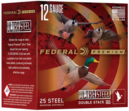 Federal Premium Shotshells PWUX14235, 12 Gauge, 3", 1 1/4 oz, 1450 fps, #3/5 Steel Shot, 25 Rds/box