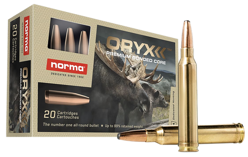 Norma Oryx Rifle Ammunition 20174742, 30-06 Springfield, 180 gr, 2624 fps, 20 Rd/Bx