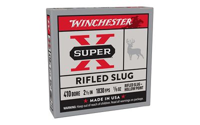 Winchester Super X Lead Rifled Slug X41RS5, 410 Gauge, 2 1/2", 1/5 oz, 1830 fps, 5 Rd/bx