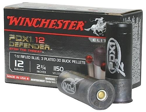 Winchester Supreme Elite Self Defense Ammunition S12PDX1, 12 Gauge, 2-3/4", 1/2 oz, #00 Buck/Rifle Slug Personal Defense Shot, 10 Rd/bx