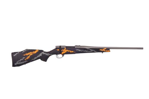 Weatherby Vanguard Compact Hunter Rifle VYH222RR2B, 22-250 Rem, 20", Black W/orange&gray Sponge Stock, 5 Rds