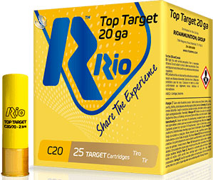 Rio Sub Gauge Top Target Loads TT2075, 20 Gauge, 2-3/4", 7/8 oz, 1250 fps, #7.5 Shot, 25 Rd/bx