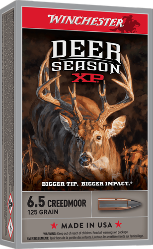 Winchester Deer Season XP Rifle Ammunition X65DS, 6.5 Creedmoor, Extreme Point, 125 GR, 2850 fps, 20 Rd/Bx