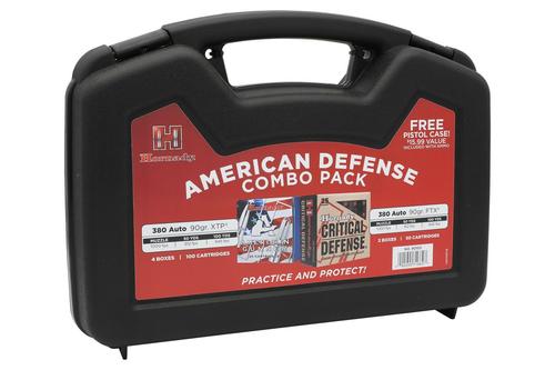 Hornady American Defense Combo Pack Pistol Ammunition 90103, 380 ACP, 1000 fps, 90 GR, FTX/XTP, 150 Rds Rd/Bx