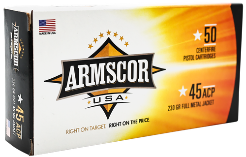 Armscor Pistol Ammunition FAC45-12N, 45 ACP, Full Metal Jacket, 230 GR, 50 Rd/bx