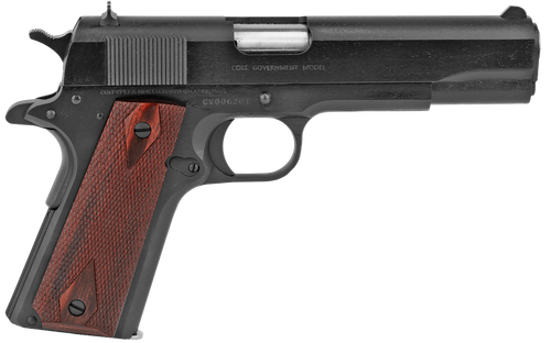 Colt 1911 Government Pistol O1911C38, 38 Super, 5 in, Black Cherry Grip, Blued Finish, 9 Rd