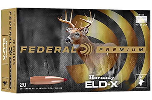 Federal Premium Rifle Ammunition P3006ELDX1, 30-06 Springfield, Extremely Low Drag-eXpanding, 178 gr, 2750 fps, 20 Rd/Bx