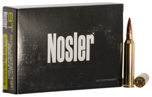 Nosler Rifle Ammunition 40045, 7mm Rem Mag, Ballistic Tip, 150 gr, 3050 fps, 20 Rd/Bx