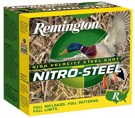 Remington Nitro Steel Shotshells 20769, 20 Gauge, 3", 1 oz, 1450 fps, #4 Steel Shot, 25 Rds/bx