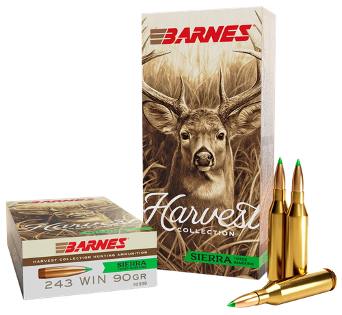 Barnes Harvest Rifle Ammunition 32398, 243 Win, Sierra Tipped GameKing, 90 gr, 20 Rd/Bx