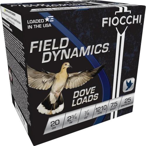 Fiocchi Game/Target Loads 20GT75, 20 Gauge, 2-3/4", 7/8 oz, 1210 fps, #7.5 Lead Shot, 25 Rds/Bx